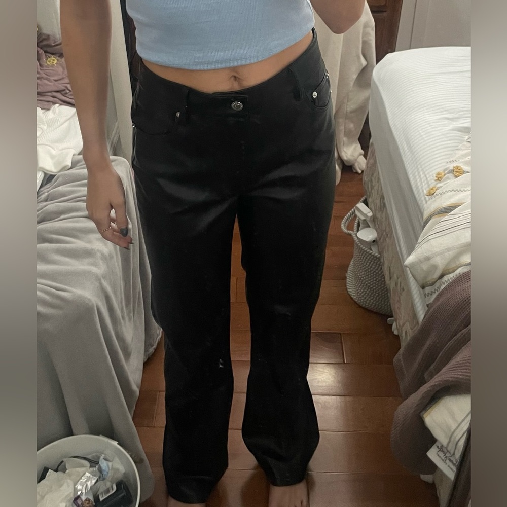 Zara Faux Leather Straight Pant